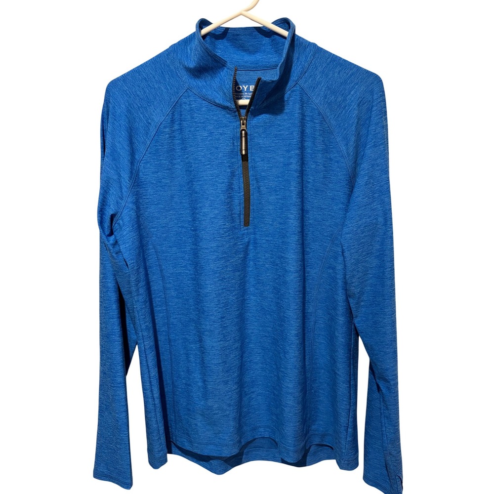 Soybu Mens XL Blue Heathered Quarter Zip Pullover Activewear Shirt RN101777